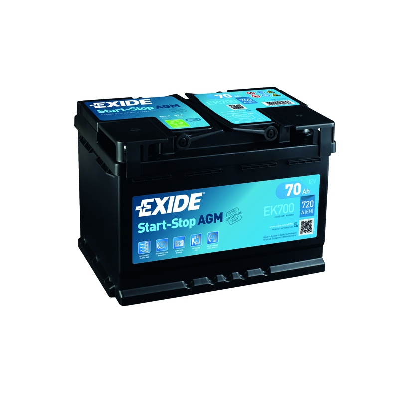 Exide Ek700 Agm 096 Battery 70AH 760CCA