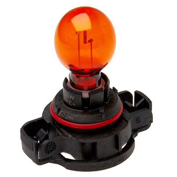 Philips Psy24W Amber Single Bulb 12V 24W Boxed Round Bulb Black Base