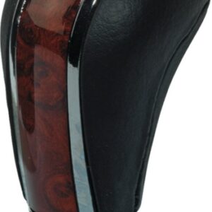 Gearknob M7 Black Leather/Polished/Wood