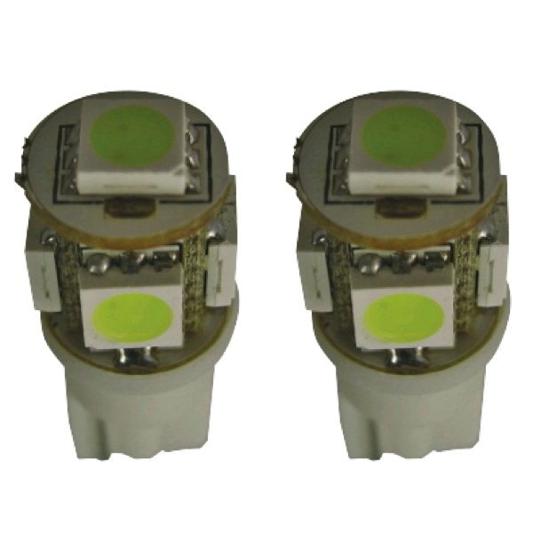 5Q LED 'Xenon' White T10 12V 2pcs (5050-3 chips)