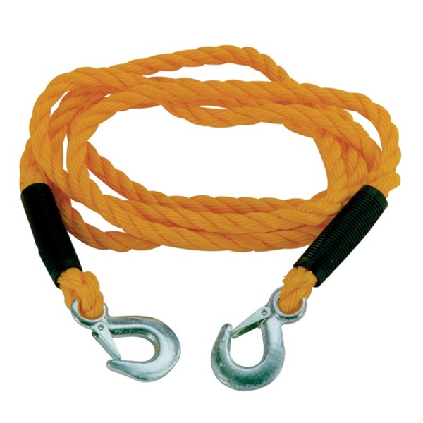 Tow Rope 14mm x 4m 3000kg with metal clip hooks