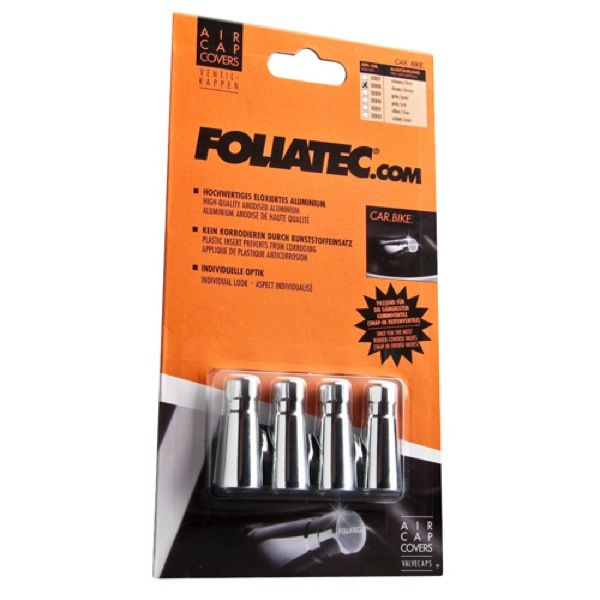 AIRCAPS Cover, Valve Caps, alu-anodised, silver (for rubber valves) 4 pieces, L