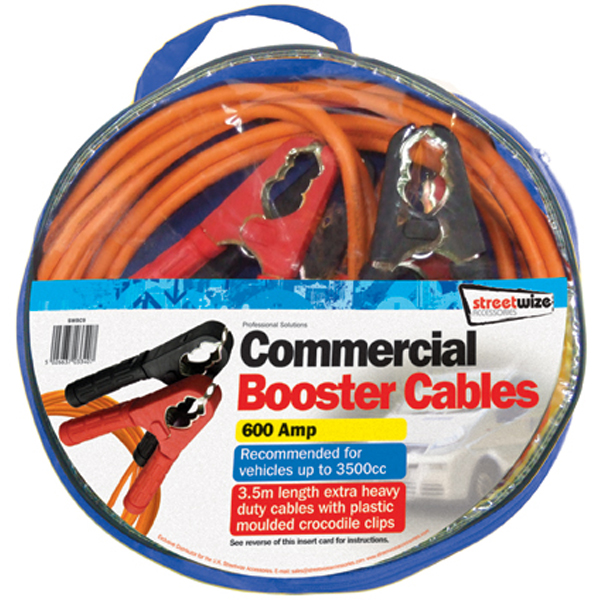 3.5 m X HD Booster Cables Clips 600 Amp for up to 3500cc