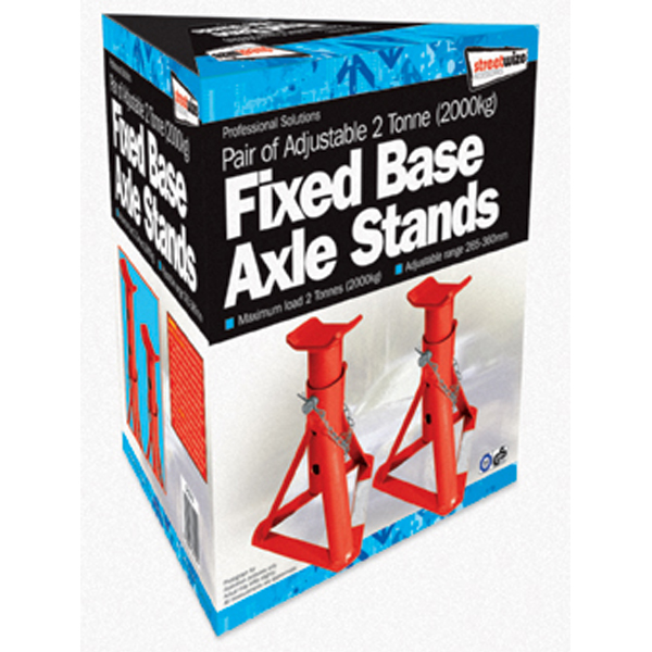 2 Tonne Fixed Base Axle Stand Sets (GS Tuv)
