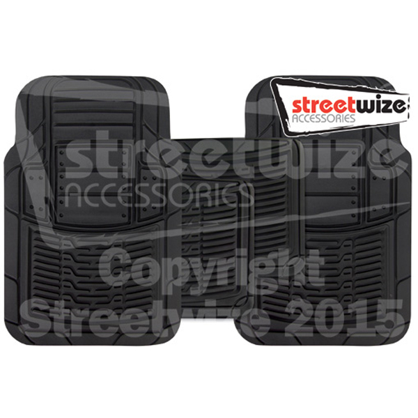 4 piece Rubber Mat Set - Infinity - Black