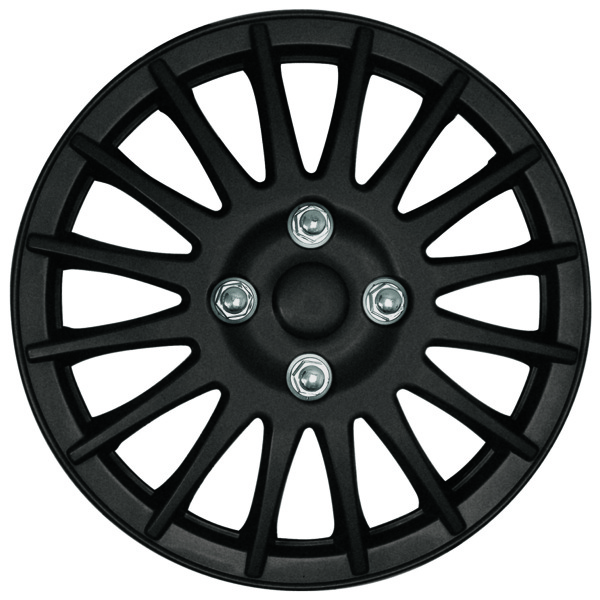 16" Matt Black Lightning Premium Wheel Cover Set