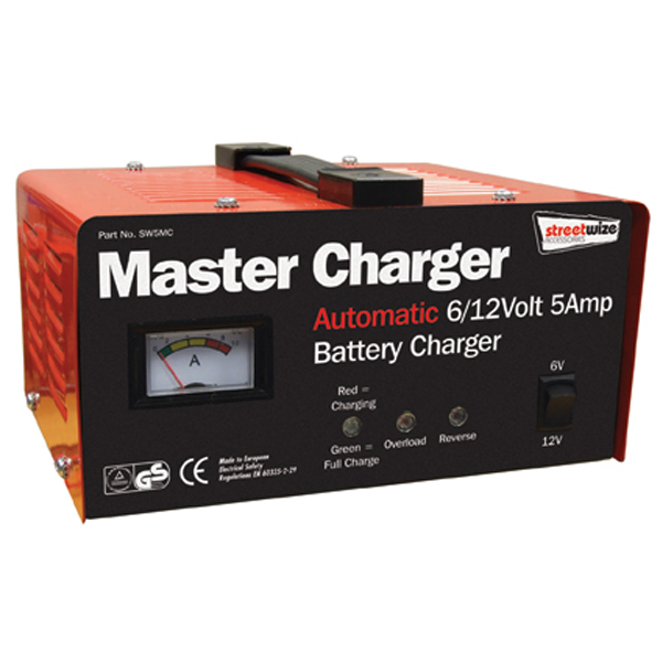 6/12v 5 Amp Metal Cased Battery Charger
