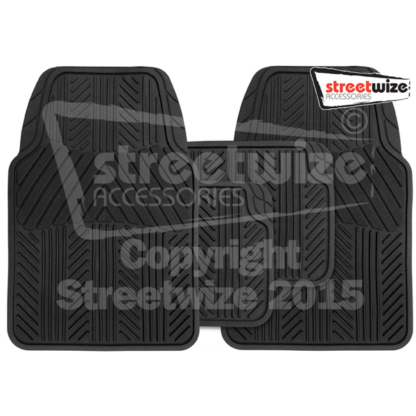 4 piece Rubber Mat Set - Valor - Black